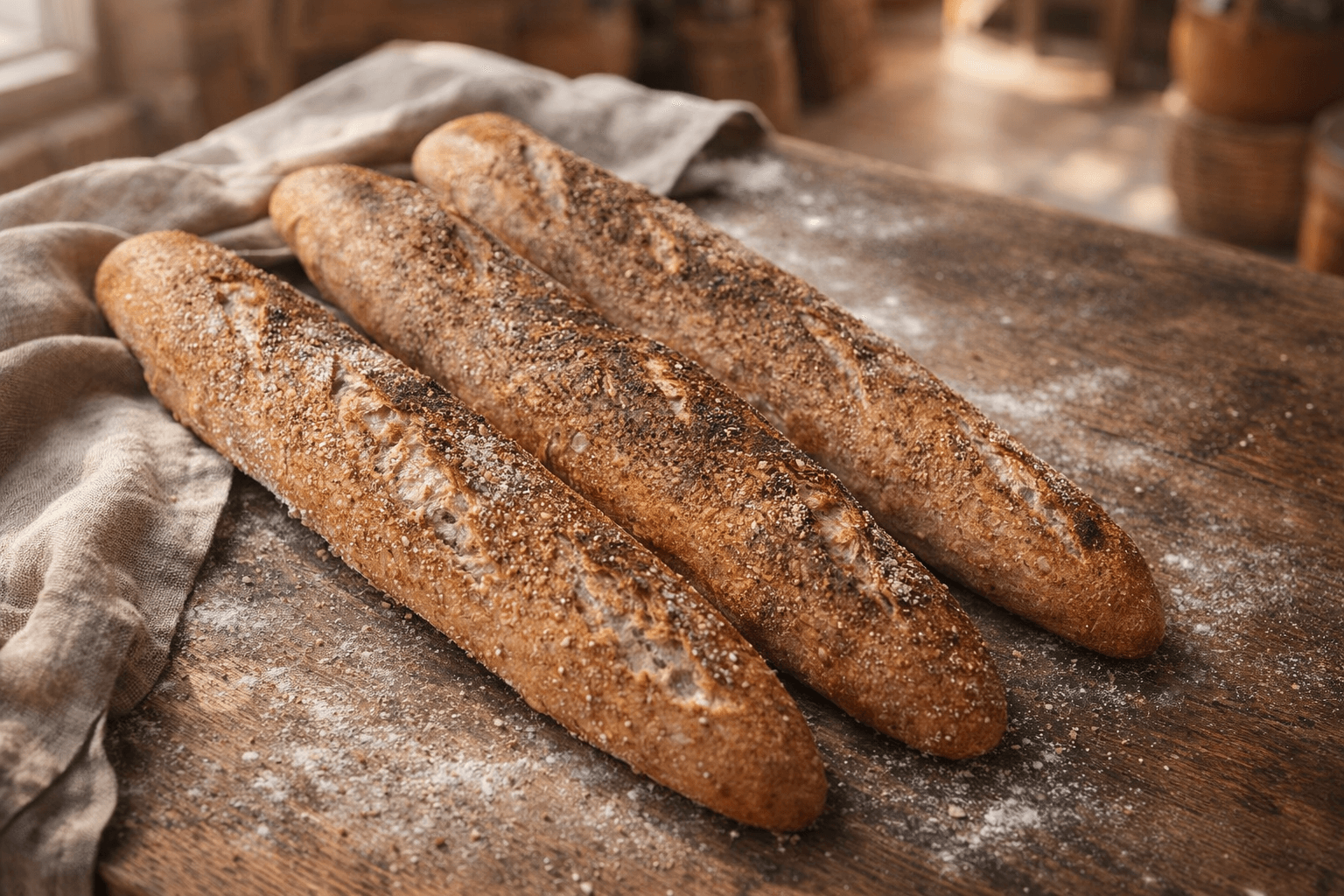 Baguette de centeno de Grano Vivo – uno de los mejores panes artesanales de Valencia